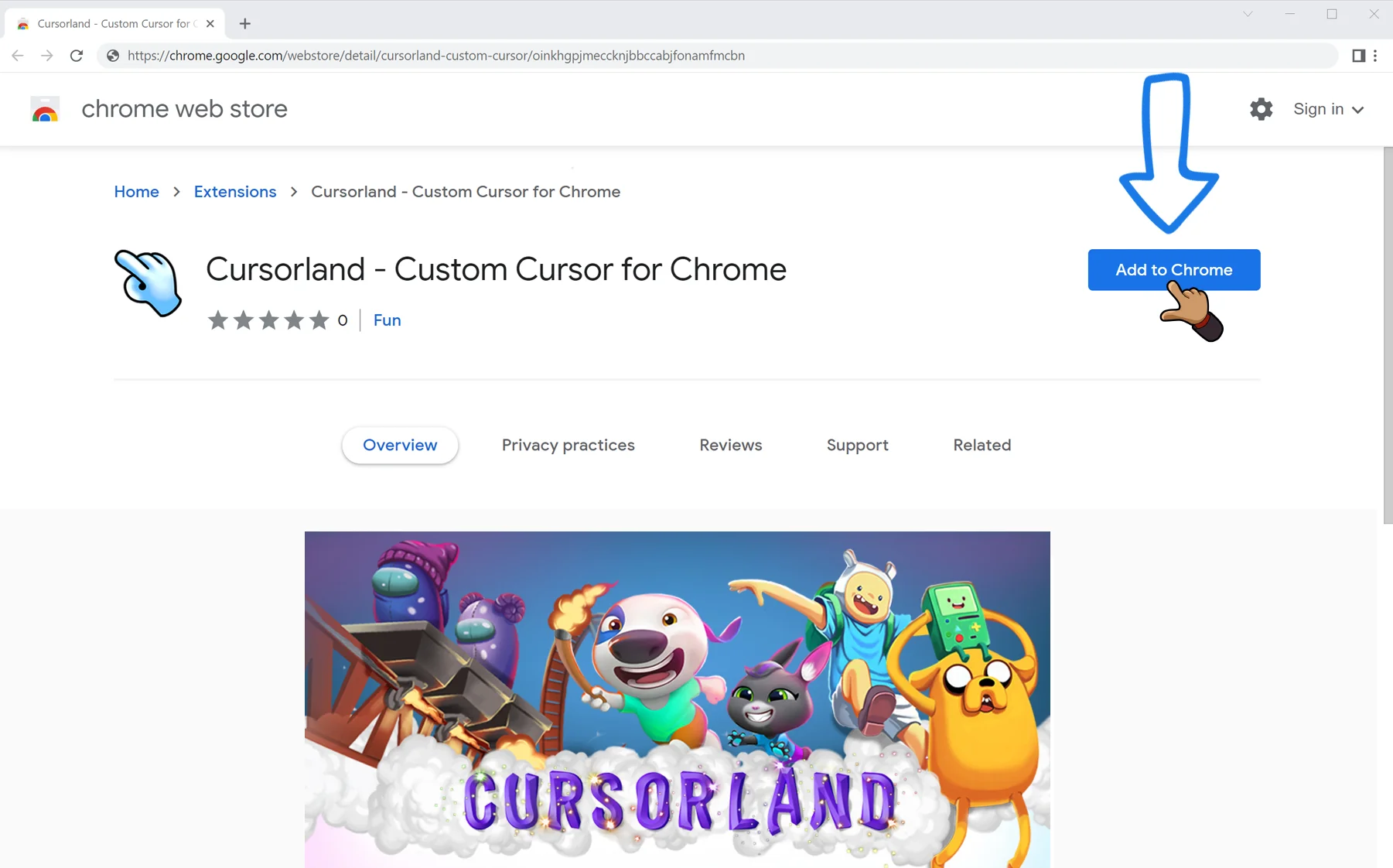 Cursorland - Detailed instructions for working with the «Cursorland»  extension